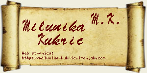 Milunika Kukrić vizit kartica